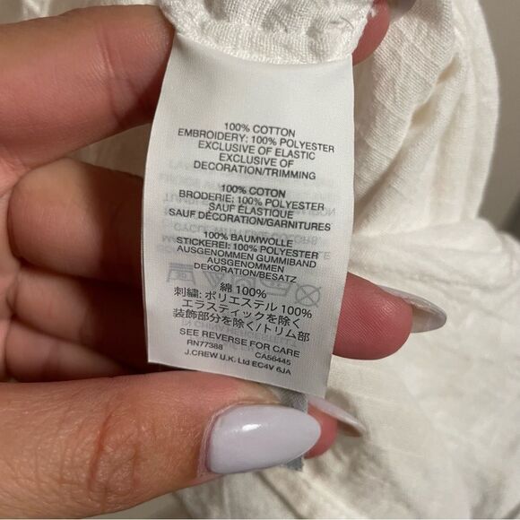 J. Crew Embroidered Cotton-Linen Beach Romper- Size XS - Picture 8 of 8